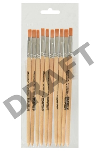 Кисть художественная 981150 синтетика, плоская, №6, ПЛАСТИЛИНОВАЯ КОЛЛЕКЦИЯ, деревянная лакированная