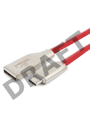 Кабель USB 2.0 Cablexpert CC-G-mUSB01R-3M, AM/microB, серия Gold, длина 3м, красный, блистер