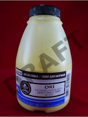 Тонер OKI C610/C810/C821/C822/C830/C5850/C5950/MC560 Yellow (фл., 135г) B&W Premium (Tomoegawa) - фас.России