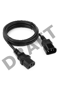 Кабель питания сист.блок-монитор Gembird 1.8м, VDE(0.75мм), черный, с зазем., пакет PC-189-VDE