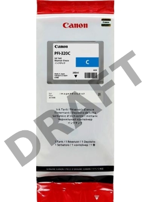Картридж струйный Canon PFI-320 C 2891C001 голубой (300мл) для Canon Canon imagePROGRAF TM-200/205