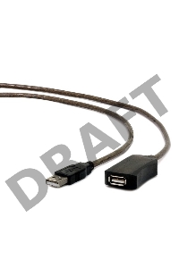 Кабель удлинитель USB 2.0 активный Gembird/Cablexpert UAE-01-5M, AM/AF, 5м