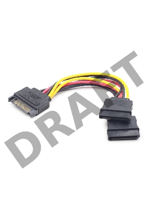 Кабель питания SATA Cablexpert CC-SATAM2F-01, 15pin (M)/2x15pin(F), на 2 SATA устр, 15см