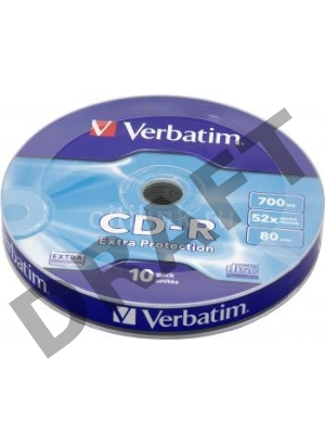 Диск CD-R Verbatim 700Mb 52x Cake Box (10шт) (43725)