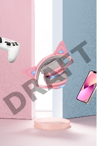 Наушники с микрофоном Edifier G5BT Cat розовый/серый мониторные