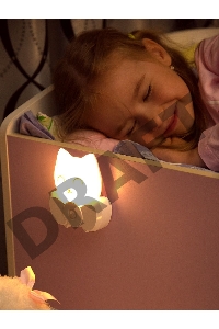 Ночник Lucia Мяу пластик белый