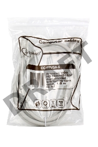 Кабель Gembird/Cablexpert CC-PPVGA-6, Кабель VGA Premium ,15M/15M,1.8м, тройной экран, феррит.кольца, пакет    