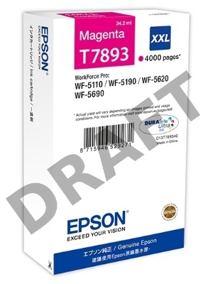 Картридж EPSON T7893 пурпурный экстраповышенной емкости для WF-5110DW/5620DWF
