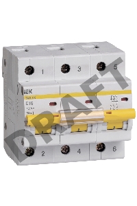 Выключатель автоматический модульный 3п C 16А 10кА ВА47-100 ИЭК MVA40-3-016-C