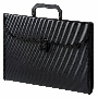 Портфель Бюрократ -BPP13TLBLCK 13 отдел. A4 ребрист. поверхн. с окантовкой пластик 0.7мм черный