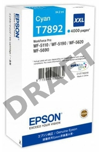 Картридж Epson T7892 (C13T789240) голубой экстраповышенной емкости, для WF-5110DW/5620DWF