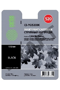 Картридж струйный Cactus CS-PGI520BK черный для Canon Pixma MP540/ MP550/ MP620/ MP630 (16ml)