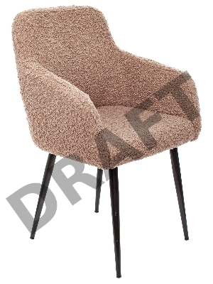 Стул для кухни Бюрократ KF-7 экомех коралловый металл черный на ножках (KF-7/BOUCLE-CORAL)