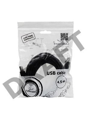 Кабель Gembird CCF-USB2-AMBM-15 USB 2.0 кабель PRO для соед. 4.5м AM/BM  позол.конт., фер.кол., пакет 