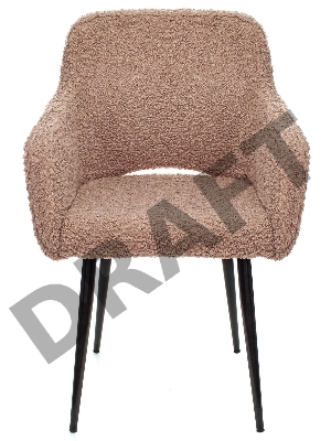 Стул для кухни Бюрократ KF-7 экомех коралловый металл черный на ножках (KF-7/BOUCLE-CORAL)