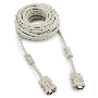 Кабель Gembird/Cablexpert CC-PPVGA-10m, Кабель VGA Premium ,  15M/15M, 10м, серый, тройной экран, феррит.кольца 