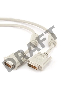 Кабель Кабель DVI-D dual link Gembird, 3.0м, 25M/25M, экран, феррит.кольца, пакет CC-DVI2-10)
