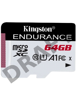 Флеш карта microSD 64GB Kingston microSDНC Class 10 A1 UHS-I Endurance 95R/30W  Card Only