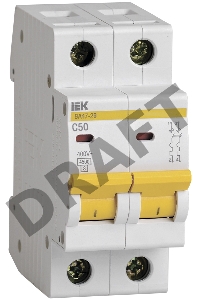 Авт. выкл. Iek MVA20-2-050-C  ВА47-29 2Р 50А 4,5кА х-ка С ИЭК