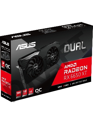 Видеокарта Asus PCI-E 4.0 DUAL-RX6650XT-O8G AMD Radeon RX 6650XT 8192Mb 128 GDDR6 2447/17500 HDMIx1 DPx3 HDCP Ret