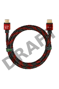 Greenconnect Кабель 1.0m HDMI версия 2.0, HDR 4:2:2, Ultra HD, 4K 60 fps 60Hz/5K*30Hz, 3D, AUDIO, 18.0 Гбит/с, 28/28 AWG, OD7.3mm, тройной экран, BICOLOR нейлон, AL корпус красный, GCR-51489 Greenconnect Кабель 1.0m HDMI версия 2.0, HDR 4:2:2, Ultra HD, 4