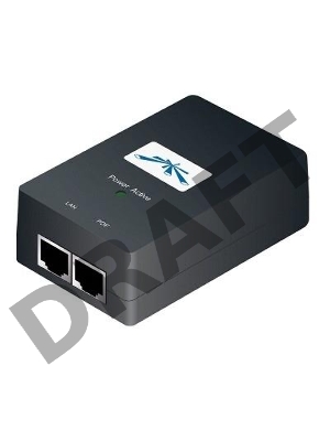 Точка доступа UBIQUITI POE-48-24W(EU) блок питания с PoE, 220 VAC -> 48VDC 0.5A - с кнопкой Reset и удаленной перезагрузкой
