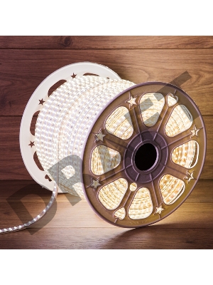 LED лента 220 В, 6.5x17 мм, IP67, SMD 2835, 180 LED/m, цвет свечения белый, 100 м