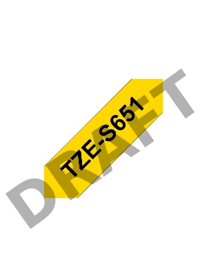 Наклейка ламинированная повышенной адгезии Brother TZe-S651 (24 мм черн/желт, аналог TZ-S651)