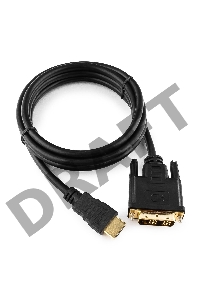 Кабель HDMI-DVI Gembird, 1.8м, 19M/19M, single link, черный, позол.разъемы, экран CC-HDMI-DVI-6
