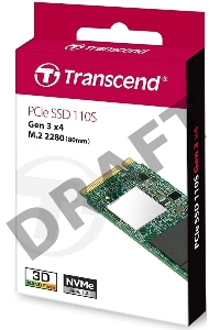 Твердотельный диск 1TB Transcend MTE110S, 3D TLC NAND, M.2 2280,PCIe Gen3x4, DRAM-less