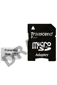 Флеш карта Micro SecureDigital 16Gb Transcend  TS16GUSD300S-A  {MicroSDHC Class 10 UHS-I, SD adapter}