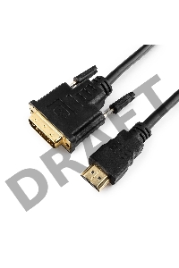 Кабель HDMI-DVI Gembird, 1.8м, 19M/19M, single link, черный, позол.разъемы, экран CC-HDMI-DVI-6