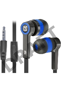 Гарнитура Defender Pulse-420 Black/blue 4-пин 3,5 мм jack, кабель-1,2м
