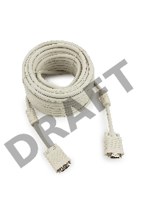 Кабель Gembird/Cablexpert CC-PPVGA-15m, Кабель VGA Premium ,15M/15M,15м, тройн. экран,феррит. кольца,пакет    