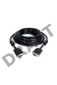 Кабель Gembird/Cablexpert CC-PPVGA-20M-B, Кабель VGA Premium , 15M/15M, 20м, черный, тройной экран,феррит.кольца
