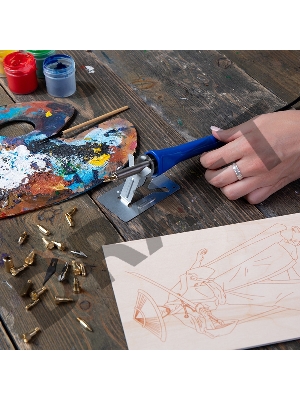 Набор паяльник-выжигатель REXANT/19 насадок/ ПРОФИ 220V/30 Вт /ZD-972A/ 12-0183-1