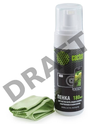 Чистящий набор (салфетки + пена) Cactus CS-S3006 для экранов и оптики 1шт 18x18см 180мл
