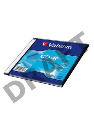 Диск CD-R Verbatim 700Mb 52x Slim case (1шт) (43347)