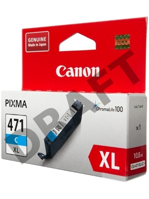 Картридж Canon CLI-471C XL (0347C001), голубой повышенной емкости, 11 мл, до 680 стр. A4, для Pixma iP7240/ MG5440/MG5740/MG6340/MG6840/MG7740/ TS5040/TS6040/TS8040/TS9040 (CLI-471XLC / CLI-471XL C)