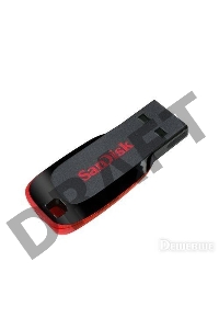 Флеш Диск Sandisk 32Gb Cruzer Blade SDCZ50-032G-B35 USB2.0 черный/красный