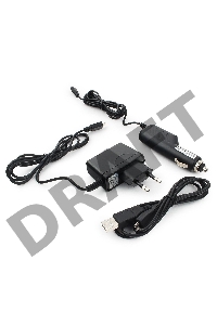 Набор зарядных устройств с Micro-USB разъемом Gembird MP3A-CAR-KIT1 110/220V-5V и 12VDC-5V, черный