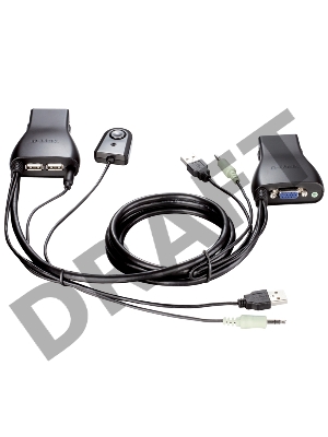 Переключатель-KVM D-Link KVM-221/C1A 2-портовый KVM-переключатель с портами VGA и USB