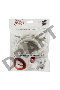 Кабель Gembird/Cablexpert CC-PPVGA-10, Кабель VGA Premium  15M/15M, 3.0м, белый, тройной экран, феррит.кольца 