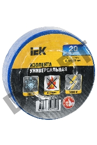 Изолента Iek UIZ-13-10-K07 0,13х15 мм синяя 20 метров ИЭК