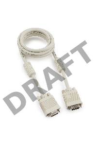 Кабель Gembird/Cablexpert CC-PPVGA-6, Кабель VGA Premium ,15M/15M,1.8м, тройной экран, феррит.кольца, пакет    