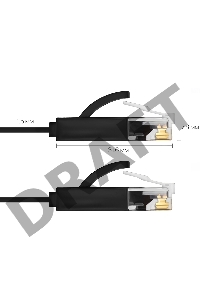 Патч-корд Greenconnect PROF плоский прямой 7.5m, UTP медь кат.6, черный, позолоченные контакты, 30 AWG, GCR-LNC616-7.5m, ethernet high speed 10 Гбит/с, RJ45, T568B Greenconnect Патч-корд PROF плоский прямой 7.5m, UTP медь кат.6, черный, позолоченные конта