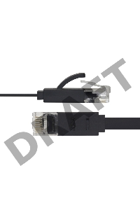 Патч-корд Greenconnect PROF плоский прямой 7.5m, UTP медь кат.6, черный, позолоченные контакты, 30 AWG, GCR-LNC616-7.5m, ethernet high speed 10 Гбит/с, RJ45, T568B Greenconnect Патч-корд PROF плоский прямой 7.5m, UTP медь кат.6, черный, позолоченные конта