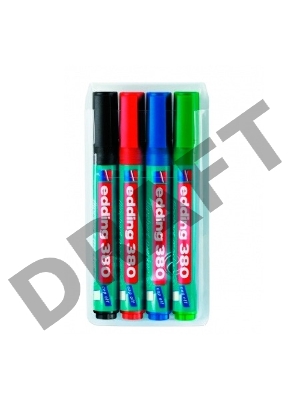 Набор маркеров для флипчартов Edding E380/4S круглый пиш. наконечник 1,5-3мм 4 цв. (чер/син/кр/зел)