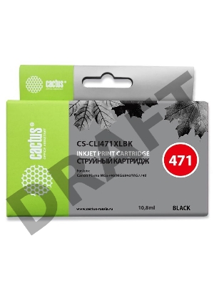 Картридж струйный Cactus CS-CLI471XLBK фото черный для Canon MG5740/MG6840/MG7740