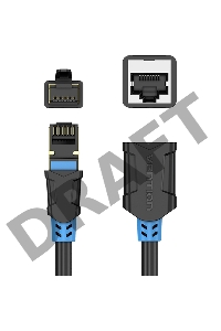 Патч-корд удлинитель Vention прямой SSTP cat.6, RJ45 - 3м. Черный